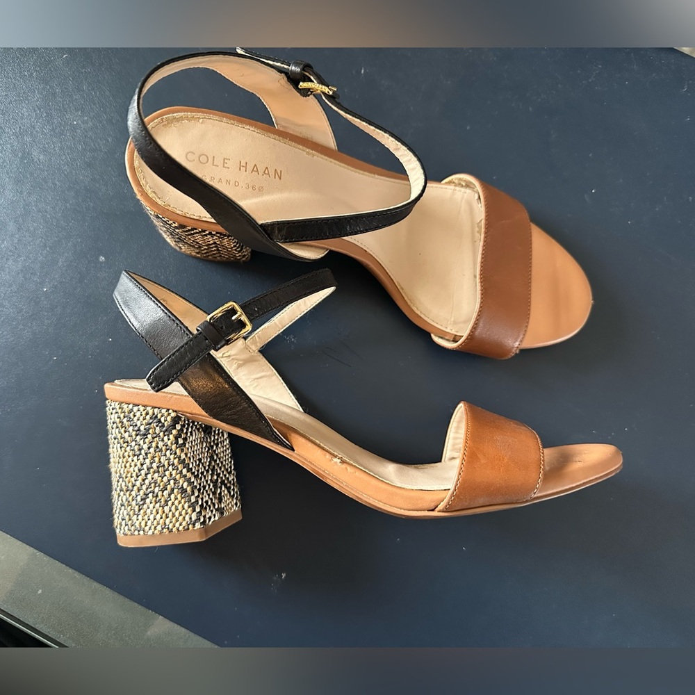 Cole Haan Brown and Black Block Heels